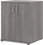 Bush Business Furniture Universal Floor Storage Cabinet with Doors and Shelves in Platinum Gray