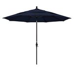 California Umbrella GSCUF118117-F09-DWV 11' Round Pole Fiberglass Rib Market Umbrella, Navy Blue Olefin