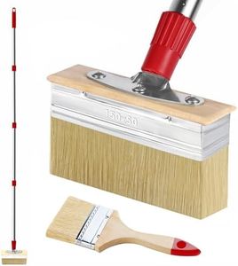 6" Decking Paint Brush Deck Stain Applicator Long Handle with 3" Paint Brush, Block Staining Brushes for Woodstains, Oils, Decking Paints, Decking Stains, Deck Coatings, Fence Wall Furniture Paints