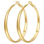 PABBEU Gold Hoop Earrings for Women 14K Gold Plated Hoop Earrings Large Gold Hoop Earrings Hypoallergenic Thin Oversize Big Gold Hoop Earrings for Girls PABBEU