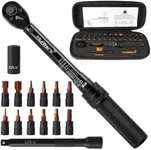 MULWARK 1/4-Inch Drive Torque Wrench 20-200 in.lb / 2.26~22.6 Nm - Gift for Men - High Precision Dual Range Scales Click Torque Wrench Set - 15Pcs Torque Wrench Set