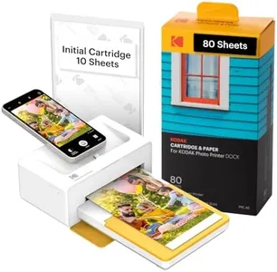 KODAK Dock Plus 4PASS Instant Photo Printer (4x6 inches) + 90 Sheets Bundle (10 Initial Sheets + 80 Sheet Pack)