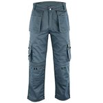 Wright Wears Men PRO-11 Work Trouser Heavy Duty Multi Pockets Safety Cargo Combat Pants, Grey, 34W / 29L