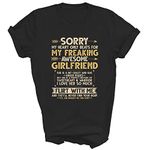 I Love My Freaking Awesome Girlfriend Shes A Bit Crazy Funny Boyfriend Couple Unisex Shirt Gift T-Shirt (Black;L)