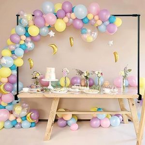 Over The Table Rod Stand with Clamps Adjustable 47"-100" Length, Suitable For Multi Table Size,Metal Table Arch Stand Decoration for Wedding, Party,Birthday, Halloween, Christmas Supplies