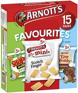 Arnott's Favourites BBQ Shapes Scotch Finger and Tiny Teddy Chocolate Multipack 15 Pack 375g