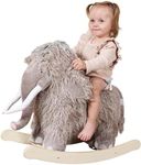 labebe - Plush Rocking Horse, Mammoth Rocker, Stuffed Rocker Toy for Child 1-3 Year Old, Kid Ride On Toy Wooden, Rocking Animal for Infant/Toddler Girl&Boy, Nursery Birthday Gift