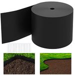 Watayo 50 FT Grass Barrier Landscape Edging Coil -5 inch Depth Terrace Board Edging -Flexible Garden Bed Edging -Weed Barrier Edging for Garden Lawn Area Driveway Path Sidewalk