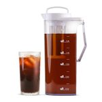 InstaCuppa Cold Brew Coffee Maker 2.2L – BPA-Free Jug with Measurement Markings, Fine Nylon Mesh Filter, Airtight Lid, Leak-Proof V-Spout, Easy-Grip Handle, Iced Coffee Maker Pitcher