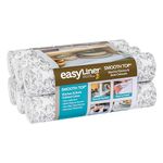 Smooth Top EasyLiner for Cabinets & Drawers - Easy to Install & Cut to Fit - Shelf Paper & Drawer Liner Non Adhesive - Non Slip Shelf Liner - 12in. x 10ft. - 6 Roll Project Pack - Gray Damask