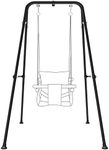 RAGOZONERY Swing Stand for Kids,Baby Frame, Toddler Stand, A-Frame Metal Sets Backyard, Outdoor Indoor Heavy Duty Set, Fits Most of The Toddlers Swings Black 001