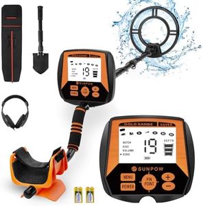 SUNPOW Metal Detector for Adults-10'' IP68 Waterproof Search Coil with New Upgraded DSP Chip-5 Modes Gold Detector-Strong Anti-Interference-OTMD04