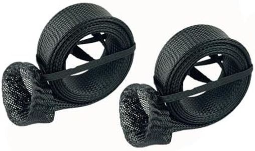 EZYoutdoor Rod Socks for Fishing Poles – 7ft Braided Mesh Rod Sleeves, Fishing Pole Sleeve with Elastic Lanyard, for Spinning, Casting, and Fly (2 Pack)