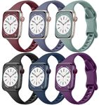 Lerobo Slim Bands for Apple Watch Series 9, 8, 7, 6, 5, 4, 3, 2, 1 - Sport Loop Design, Waterproof, Lightweight, and Comfortable - 6 Pack with