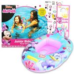 Disney Minnie Mouse Floatie Bundle - Minnie Mouse Pool Set Pool Floatie for Toddlers Plus Stickers and More (Minnie Mouse Pool Inflatable)