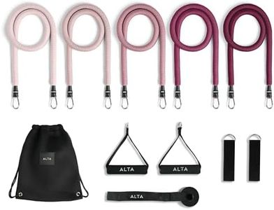 ALTA 'Never-Snap' Exercise Bands with Handles for Women - Full Kit Resistance Bands for Working Out with Handles, Resistance Tubes, Ankle Straps, Door Anchor, Fabric + Rubber Workout Tubes