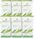 Organyc - 100% Certified Organic Cotton Tampons - Cardboard Applicator, Free from Chlorine, Perfumes, Rayon, and Chemicals. Super Flow, 14 Count (Pack of 6).