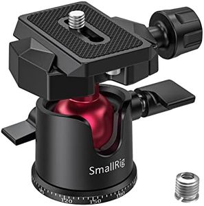 SmallRig Mini Ball Head, Tripod Head Camera 360° Panoramic with 1/4" Screw 3/8" Thread Mount and QR Plate for Arca-Type Metal Ball Joint for Monopod, DSLR, Phone, for Gopro, Max Load 4.4lbs/2kg - BUT2665