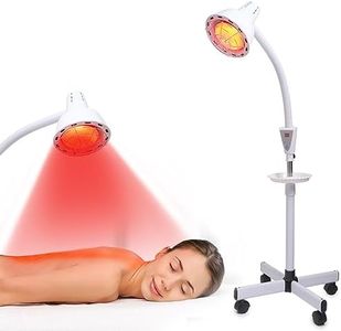 LHCYLDQ Infrared Light,275W Red Near Infrared Heat Lamp for Relieve Joint Pain and Muscle Aches,Adjustable Red Light Standing Lamp Set(White)