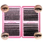 Selawasty Lash Clusters 640pcs Natural Lash Extension Individual Cluster Eyelash Russian Lash Clusters Individual Lashes Eyelash Clusters Natural Look Eyelashes for DIY at Home(9-16MM,30D,40D,50D,60D)