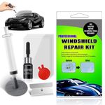 Windshield Crack Repair Kit, for Bulls-Eyes, Half-Moon, Cobweb, Star and Long Line Cracks - DIY Glass Repair Tool Kit with Resin, Syringe, Curing Films