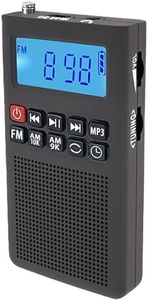 YOFITS YF35 Portable AM/FM Radio with MP3 Player, Rechargeable Speaker, TF Card Slot, AUX Input, and 700mAh Built-in Battery for Indoor/Outdoor Use(Black)