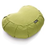 BODYMATE Halfmoon Meditation Cushion/Yoga Pillow - 42cm long 30cm wide and 15cm high - Removable washable 100% Cotton Cover - Inner cotton bag filled with buckwheat husks