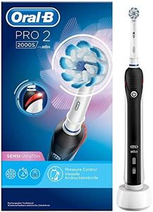 Oral-B PRO 2 CrossAction Cepillo de Dientes Eléctrico con Mango Recargable, Tecnología Braun y 1 Cabezal de Recambio, Temporizador y Control de Presión, 2000N - Negro