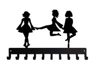 Irish Dance Trio of Dancers Sports Medal Hanger Display - 14.5 inches with 10 Hooks - Made in The USA - Strong & Sturdy for Multiple Sports Medals, Ribbons & Awards