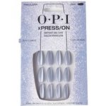 OPI xPRESS/ON Press On Nails, Up to 14 Days of Gel-Like Salon Manicure, Vegan, Sustainable Packaging, With Nail Glue, Long Blue Velvet Almond Shape Nails, Trailglazer