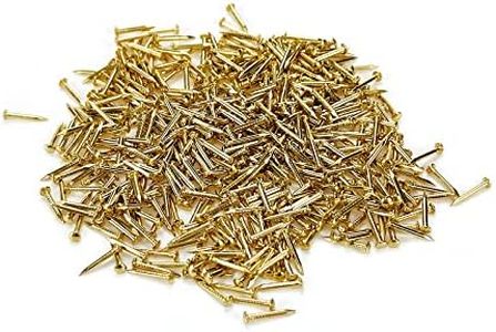 WDONAY 500PCS Brass Nails Golden Small Copper Nails Item Fixing Hardware Accessories for Wooden DIY Decorative, 0.04" x 0.39"