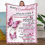 TDDKFB Personalised Fleece Blanket to My Granddaughter from Grandma,Super Soft and Cozy Flannell Blanket-Love Letter Blanket-Fleece Printed Quilts-Air Mail Blanket,for Sofa Bed,E,100 * 150cm