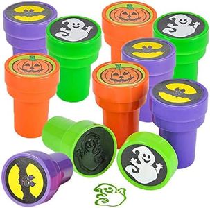 ArtCreativity Halloween Stamps for Kids, Pack of 24 Assorted Pre-Inked Spooky Stampers, Best for Party Favors, Goodie Bag Fillers, Trick or Treat Toy Supplies, Birthday Gift Bags, Pumpkin Stamp