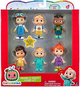 CoComelon Bandai JJ, Yoyo, Tom Tom, Cody y Nina, Pack de 6 Figuras de Familia y Amigos Multicolor (WT0170)