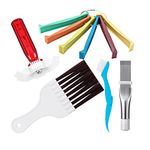 5 Pcs Air Conditioner Fin Cleaner Set Including 3 Different Fin Combs Condensers Fin Straighteners and 2 Condenser Brushes, Metal Radiator Fin Comb and Plastic Air Conditioner Fin Comb