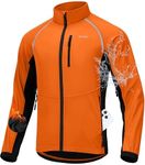 Men's Winter Cycling Jackets Thermal Warm Water Resistant Running Bike Windproof Windbreaker Reflective Fleece Cold Weather Mountain Biking Bicycle Riding Gear(Orange/Black,M)