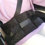 Ostomy Seatbelt Pillow, Ostomy Driving Protector, Stoma Shiled Ileostomy Urostomy Riding Guard, No Squeezing, Ostomate Must Have Supplies, Minky Dot Black