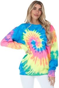 DARESAY Tie Dyed Sweatshirt-Neon Rainbow-4X