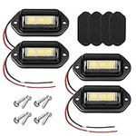 4PCS LED License Plate Light, 12V-24V Waterproof 6-SMD License Plate Lamp Taillight for Truck SUV Trailer Van RV Boats License Tags, Step Courtesy Light Dome/Cargo Lights Under Hood Light, White