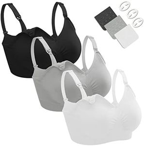 Dresime Sujetadores Lactancia, 3 Piezas Sin Aros Sujetadores de Maternidad Ultra Confort Sujetador Premama para Mujeres con con Extra brazaletes y Ganchos