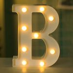 Bipily LED Marquee Letter Lights Alphabet Light Up Letters Sign for Wedding Birthday Party Christmas Lamp Home Bar Decoration -B