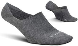 Feetures Everyday Light Cushion Invisible Sock for Men - Anti-Slip Sock Liner with Targeted Compression - Gray, M (1 Pair)