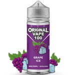 GRAPE ICE - Original Vape 100 | 100ml Premium E-Liquid | E Juice for E-Cigarettes - All Day Vape Liquid 60VG 40PG Short Fill Sub Ohm Juice - ECig Gift - No Tar (0MG) | UK MADE