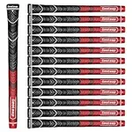 Geoleap ACE-C Golf Grips Set of 13- Cord Rubber, Hybrid Golf Club Grips, Standard/Mdisize, 10 Colors Optional. (Red, Midsize)