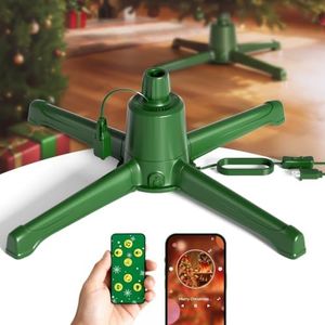 COOLWUFAN Musical Rotating Christmas Tree Stand with Remote for 9ft Trees