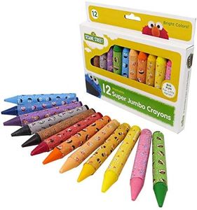 Sesame Street 12 Count Washable Jumbo Crayons | For Toddlers and Kids | Assorted Colors and Non Toxic | Great for Classrooms | Beginner Crayons