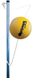 Park & Sun Sports Permanent Outdoor Tetherball Set with Accessories (2-Piece Pole) Yellow & Silver, 10.25 feet