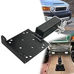 VIAGL Universal Trailer Hitch Winch Mounting Plate with 2'' Receiver, Winch Bracket Winch Mounting Plate for ATV UTV Winch Bracket Mounting Bracket, Black, (VG013)