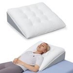 Shinnwa Bed Wedge Pillow with Adjustable Memory Foam Top, Extra Wide Wedge Pillow for Sleeping, Triangle Pillow for Post Surgery Recovery&Back Pain Relief, Leg Knee suppor (7.5H)