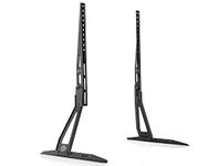 FITUEYES Universal TV Stand Legs, Tabletop TV Pedestal Feet, Compatible with 32-55 Inch TVs, Tilt-able, Height Adjustable, VESA 75x75 to 600x400mm, Max Weight 50kg, Black